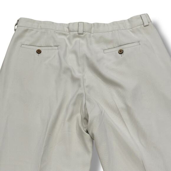 Pusser’s Size 36x32 Beige 100% Silk Pleated Front Dress Pants Island Reserve - Picture 3 of 9